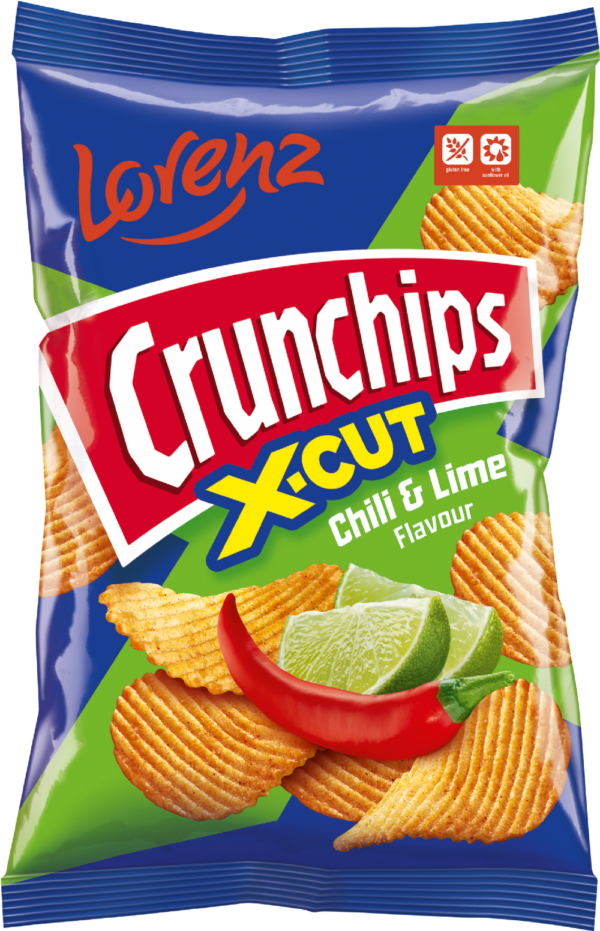 Lorenz Crunchies X-Cut Chilli & Lime flavour 130g